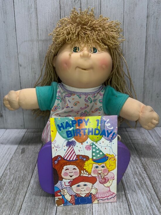 Vintage Cabbage Patch Kids Pretty Crimp 'n Curl Doll Blond Hair 1991 Hasbro - Picture 1 of 11